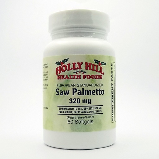 [BRSWGZTRBAFGYE3X] Holy Hill Health Foods, European Standardized Saw Palmetto 320 MG, 60 Softgels
