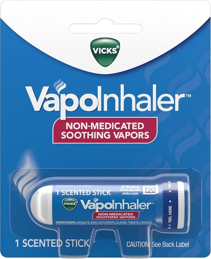 [BRSWKGQKDN6WO3I3] Vicks VapoInhaler, Inalatore nasale portatile, Vapori non misurati, Soothing, Menthol Scent, 1 Conte