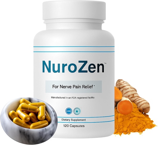 [BRSRAFIBOB5RQCDL] Supplément de soutien nerveux – Acide alpha lipoïque, B1, B6, B12, Pureblend of MSM, Turmeric – Formule avancée de soutien à la neuropathie pour la santé, le tingling et le soulagement du malaise nerveux – 120 capsules