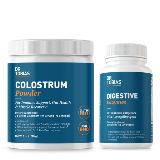 [BRSRAHT6OUOWOCT4] Dr. Tobias Digestive Enzymes and Colostrum Powder - Supports Nutrient Absorption, Digestive Comfort, and Immune Function