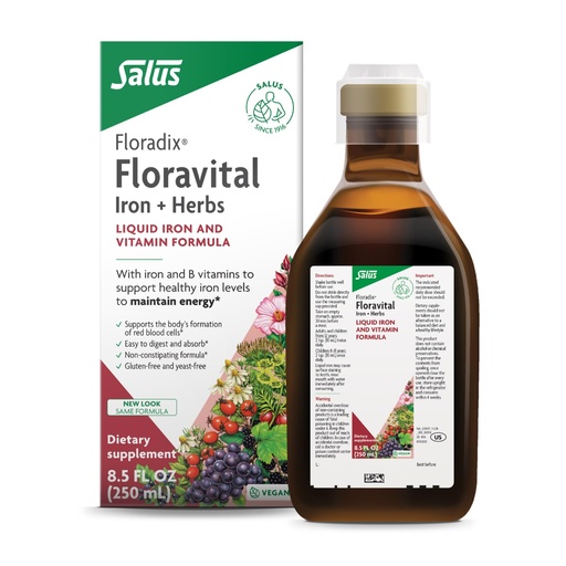 [BRSWYBQKOYPWAD3P] Floradix Floravital Liquid Iron & Vitamin Formula - Liquid Iron Supplement with Ferrous Gluconate, C & B Vitamins & Herbs for Energy Support - Vegan, Gluten-Free, Yeast-Free & Non-GMO - 8.5 Fl Oz