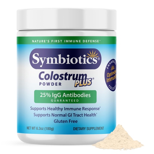 [BRSWIYQPO4BWY232] Symbiotics Colostrum Plus Powder 6.3 oz - Immune & Muscle Recovery Support 25% IgG Immunoglobulins, Gut Health & Training Resilience, Unflavored, Gluten Free - 6.3 oz