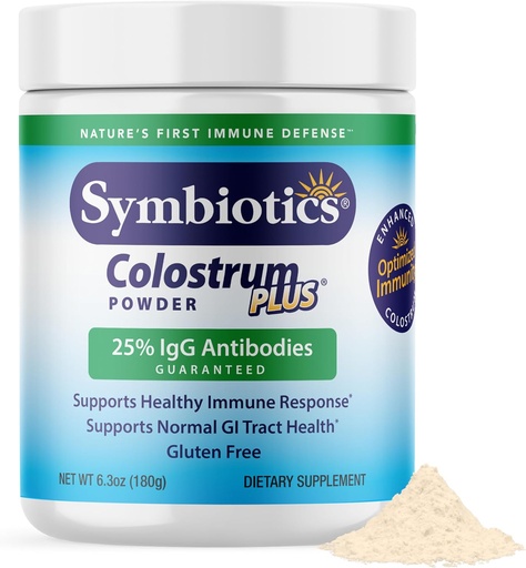 [BRSWIYQPO4BWY232] Symbiotics Colostrum Plus Powder Supplement for Immunity Support, 6.3 Ounces (180 g)
