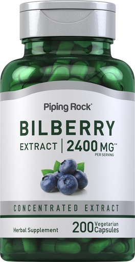 [BRSRMHD7CJ6WYE34] Piping Rock Bilberry Extract Capsules | 200 Pills | Herbal Extract Supplement | Vegetarian, Non-GMO, Gluten Free