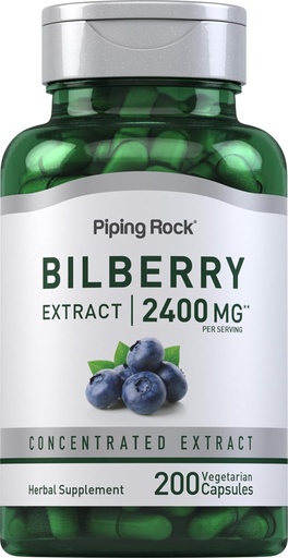 [BRSRMHD7CJ6WYE34] Piping Rock Bilberry Extract Kapslid 2400mg | 200 pillid | Taimne ekstrakti täiendada | Taimetoitlane, Non-GMO, Gluteenivaba