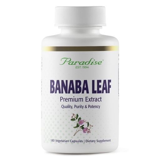 [BRSWIYY5BUMB6GDK] Paradise Herbs, Banaba Leaf, 12:1 Concentrated Extract, 250 mg, Vegan, Gluten-Free, Non-GMO, 180 Capsules