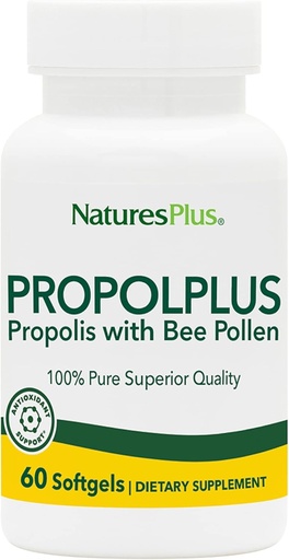 [BRSWIYTYCUOGYCDI] NaturesPlus Propolplus - 180 mg, 60 Softgels - Quality Bee Propolis Supplement with Bee Pollen - 60 Servings