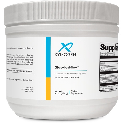[BRSWIYIPBQGGODLO] XYMOGEN GlutAloeMine - 3 g L-Glutamine with Aloe Vera Extract - GI Lining & Digestive Wellness Support Prebiotic Gentle Gut Health Powder - Vegan & Non-GMO - 6.1 oz (30 Servings)