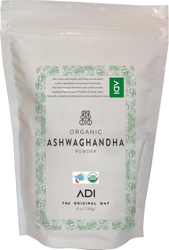[BRSROCANB55W2CT3] ADI USDA Certified Organic Ashwagandha Powder - 8oz