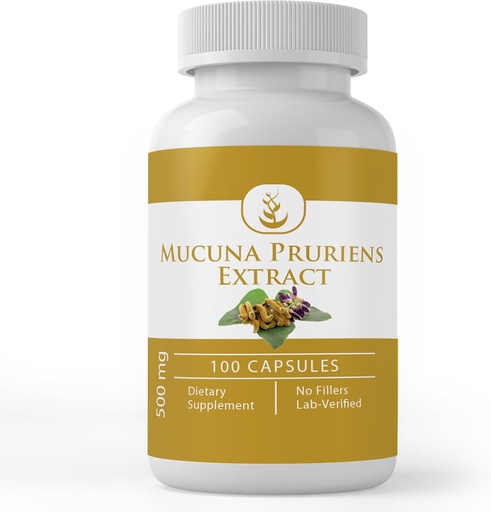 [BRSW2FQNPN5RO3LF] PURE ОРИГИНАЛНИ СУРОВИНИ Mucuna Pruriens, (100 капсули) Винаги чисти, Без добавки или пълнители, Лаборатория Verified