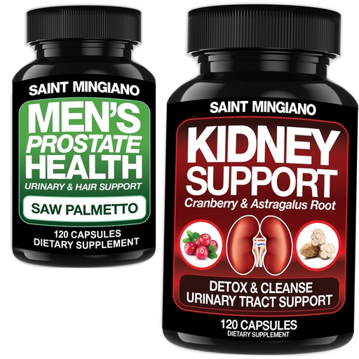 [BRSROAT6OAPAOEI2] Kidney Support Cleanse Detox & Repair 120 Casuals - Together with - Men's Prostate Health Advanced Prostate Supplements - 120 Capsules