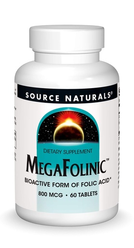 [BRSWIYQGAYMAKCLY] Source Naturals MegaFolinic 800mcg - 60 Tablets
