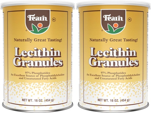 [BRSWGEIYPJ7REELA] Fearn Natural Foods Soy Lecithin Granules – Fat Emulsifier with Essential Nutrients for Health, Mejora la textura de los pasteles, panes " DIY Gummies, 16 Oz (Pack of 2)