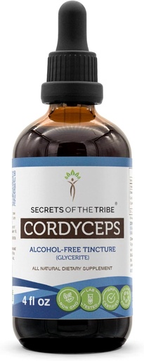 [BRSWEC33C55BA2A4] Hemligheter i Tribe Cordyceps Alcohol-Free Liquid Extract, Cordyceps Sinensis Dried Mushroom Tincture Supplement (4 FL OZ)