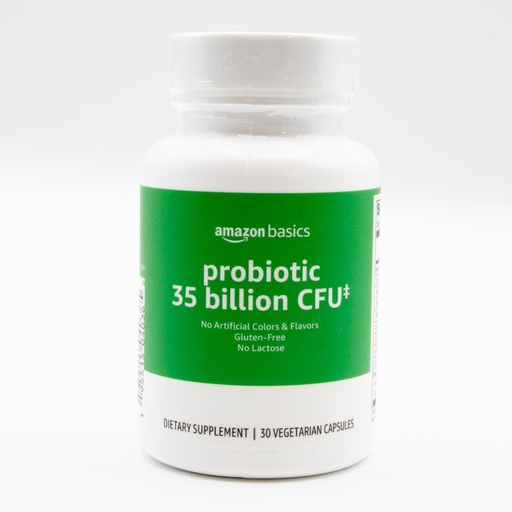 [BRSWGEITDECBEHT4]   Basics Probiotic 35 Billion CFU, 8 Probiotic Strains with Prebiotic Blend, Supports Healthy Digestion, 30 Vegetarian Capsules, 1 Month Supply (Previously Solimo)
