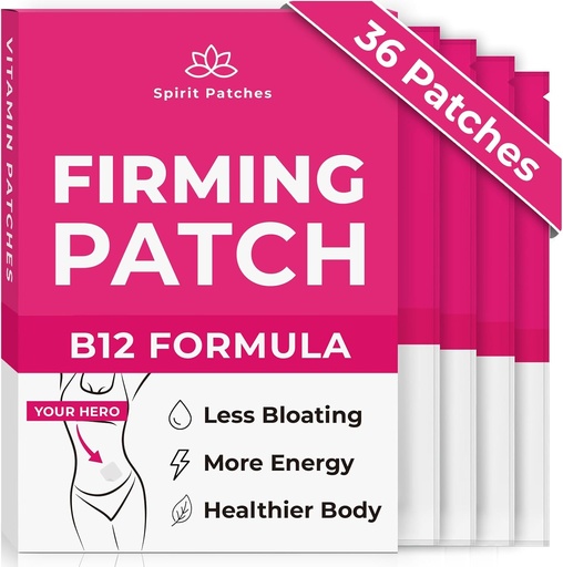 [BRSRMBL7OQNAYA3F] Firming B12 Patches (Pack of 36) - 100% Natural Vitamin Patches for Women, Energy & Body Support, Self-Adhesive Transparent Patches - Enhanced Formula