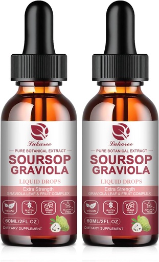 [BRSROBT4AEPRGELD] Soursop Graviola Liquid Drop - Pure Leave & Fruit Complex - 4X Effectiveness - Soursop Bitters Liquid for Immunity, Liver & Antioxidant, Herbal Goodness, 2 Month Supply, 4 Fl Oz