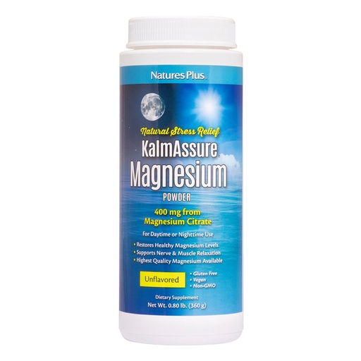 [BRSWG2T5OQIA4CDL] NaturesPlus KalmAssure Magnesium Powder - 0.8 lb - Unflavored - Supports Nerve and Muscle Relaxation - Non-GMO, Gluten Free, Vegan - 60 Servings