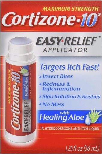 [BRSWIAIMA4GRWDT4] Cortizona 10 Hidrocortisona Anti-Itch Líquido 1,25 fl oz (Pacote de 2)