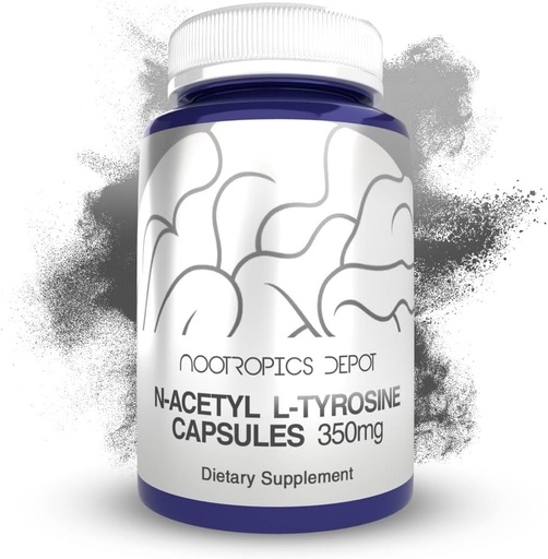 [BRSWYZ37DIBAODLB] Nootropics Depot N-Acetyl L-Tyrosine Capsules | 350mg | 240 Count | NALT | Amino Acid Supplement | Natural Supplement | Supports Memory, Learning, Focus, Healthy Stress Levels