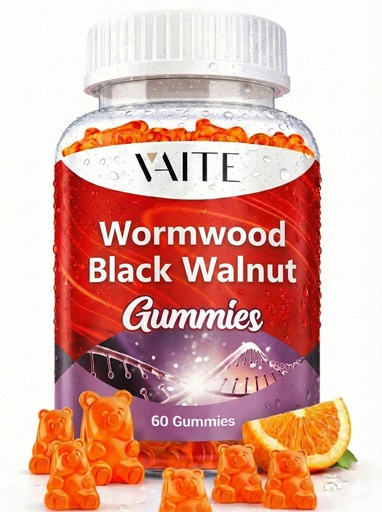 [BRSRAHD3OUNWGGY2] Black Walnut Wormwood Gummies - Herbal Supplement with Artemisia Annua Herb & Juglans nigra Hull for Digestive Wellness & Natural Body Cleanse, Non-GMO & Gluten Free Supplements - 60 Gummy Chewables