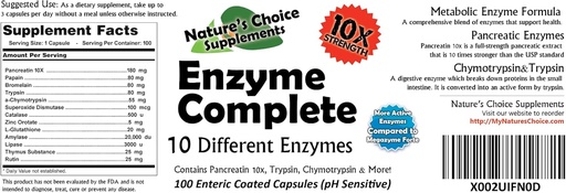 [BRSW2Y33CMNBSA3O] Enzyme Complete with Chymotrypsin,Trypsin & More