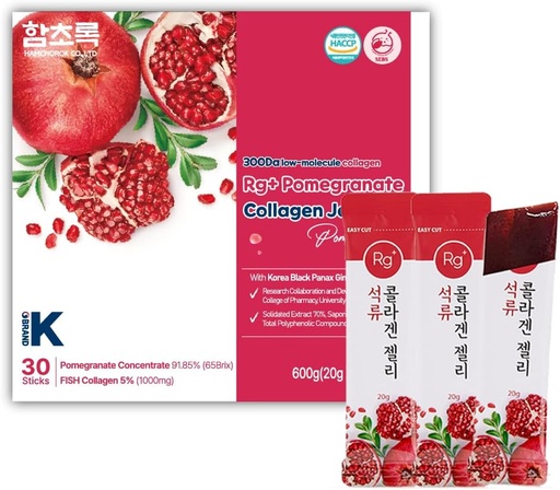[BRSROZQCCIMQYCAV] Anti-Aging Korean-Beauty Pomegranate Collagen Jelly Stick 20g*30 Stick/for Skin, Nail and Hair Growth