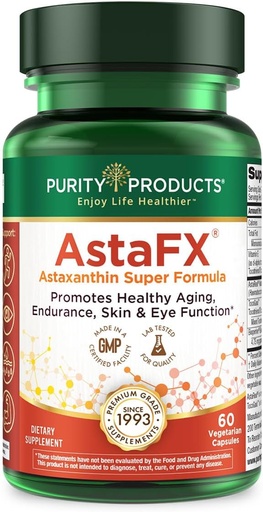 [BRSWIZQ4OQARW3LU] Primity Productes AstaFX Astaxantin Antioxidant Super fórmules de Climicament Tested 4 mg AstaREAAL amb Tocotrietos (Vitamin E) + bio BioPerine Black Pepper + Pipine - 60an Caps