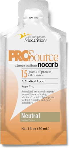 [BRSWGYL4BMBWAHTX] Medtrition NoCarb Liquid Protein Packets Neutrální Flavor 1 fl oz 100 Pack