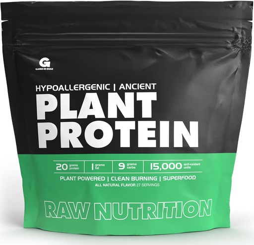 [BRSWYYIZCUJRQAL4] Gains in Bulk, GIB Raw, Plant Powered Protein, Vegan Protein, 2.6 lbs