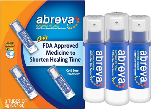[BRSRA2QZOR5RQCQ4] Abreva dokosanool 10% Kreem Külmavalu ravi, palavik Blister ja külm valulik kreem - 0,07 Oz Pump Pudel x 3