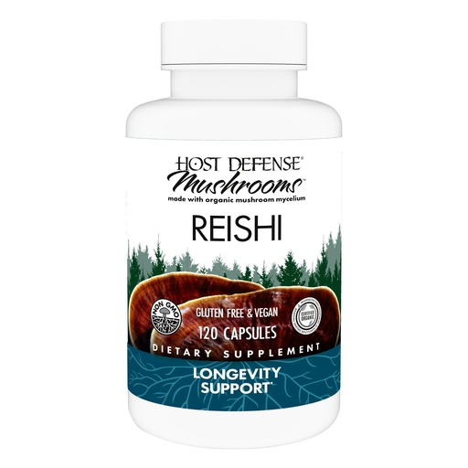 [BRSWIYA6BIPRYETY] Host Defense Reishi Capsules - Heart & Immune Health Support Supplement - Mushroom Supplement to Support Energy & Vitality - Reishi Supplement to Aid Overall Well-Being - 120 Capsules