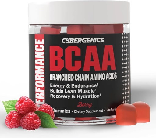 [BRSRAFDRB4PA4YDX] BCAA Gummies, Energy Chews ar elektrolītu sazarotas ķēdes aminoskābes, Build Lean Muscle un Boost izturība, 60 Gumies, Berry Uzliesmo