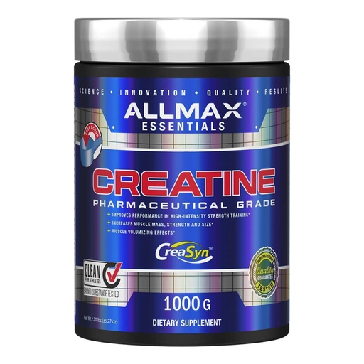 [BRSWIYAFOUPG2GA5] ALLMAX Essentials CREATINE - 1000 g Powder - Improves Performance & Training Intensity - Vegan & Gluten Free - 200 Servings