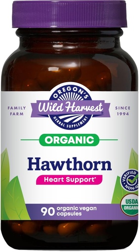 [BRSWIYT7DEPACDDA] Oregon's Wild Harvest, Certified Organic Hawthorn Capsules for Natural Health, 1200 MGS, 90 Count