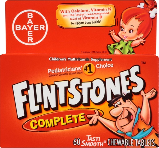 [BRSWIYYOOQMAKFD2] Flintstones Kinder komplettes Kaubares Multivitamin, 60 Zähler