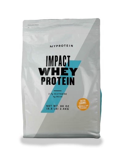 [BRSWGHATOF5QEC32] Myprotein - Impact Whey Protein Powder Blend - Naturally Flavored Drink Mix - Daily Protein Intake for Superior Performance - Salted Caramel (5.5 lbs, Pack of 1)