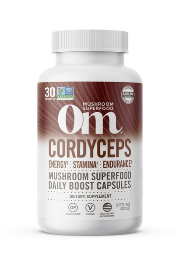 [BRSWGHYKBEMWG3TZ] OM MUSHROOM SUPERFOOD Cordyceps Mushroom Capsules Superfood Supplement, 90 Count, 30 Days, Organic Energy Supplement for Stamina and Endurance