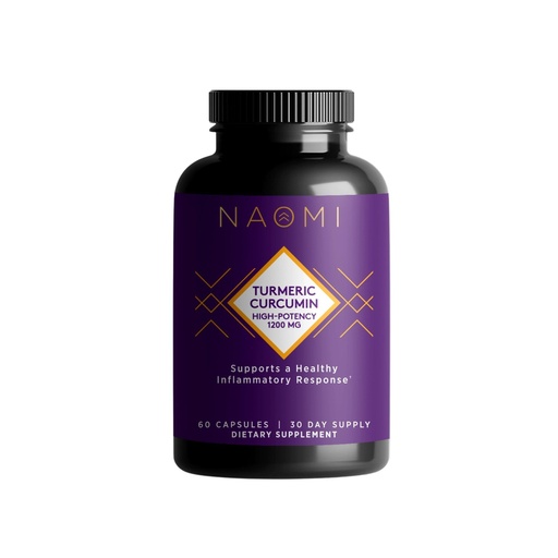 [BRSROFIOBAMQ2C3D] NAOMI Turmeric Curcumin High Potency 1200mg - Supports Healthy Inflammatory Response, Joint Comfort & Brain Health - 95% Curcuminoids, BioPerine® Enhanced Absorption, Non-GMO, 30-Day Supply