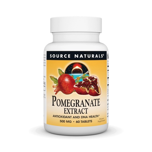 [BRSWIYYPCQIQC2LU] Source Naturals Pomegranate Extract 500mg Complete Whole Fruit Ellagic Acid Antioxidant & Added Fiber - 60 Tablets
