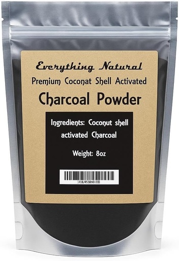 [BRSWKHD3BIBR43LZ] Extra Large Activated Charcoal Powder. Food Grade, Alleviates Gas & Bloating, Natural Teeth Whitener, Rejuvenates Skin, Promotes Natural detoxification derived from Coconut Shells