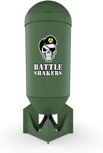 [BRSWGFI3A4CBUEI3] Battle Shakers Bomb | Military Themed Shaker Bottle | Leak-Proof Protein Cup with Storage Compartment | Mix Protein Powders & More | Durable & Dishwasher Safe | 20 Oz