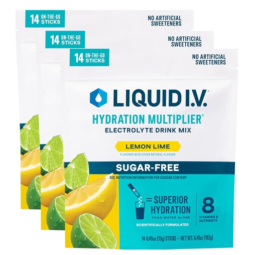 [BRSRMA35DEBQ4HTG] Líquido I.V.® Hydration Multiplier® Sugar-Free - Limão - Pacotes de pó de hidração