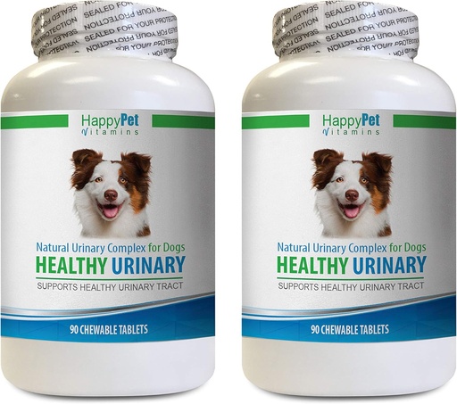 [BRSWGAIHOV7WAHT5] Dog Bladder Supplement - Dog Natural Urinary Health Complex - Full Bladder Health and Control - UTI Solution - Dog Cranberry Chews - 2 Bottles (180 Tabs)