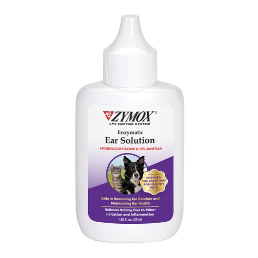 [BRSWIZIHCUBRKE3K] ZYMOX Enzymatic Ear Solution with 0.5-Percent Hydrocortisone, for Dog & Cat, 1.25 oz