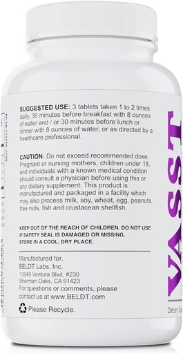 [BRSROBADOQMWCGTZ] BELDT Labs VASST Nitric Oxide Booster, N.O. Supplement with Over 3,000mg of Arginine-AKG, OKG, GKG, and L-Arginine HCL for Muscle Building and Enhanced Vascularity - 90 Tablets