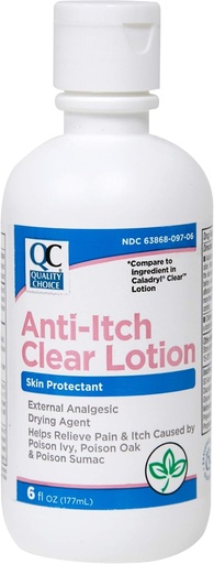 [BRSWIZQFC4IGYYL4] Quality Choice Anti-Itch Clear Lotion 6 oz - Paketi 3
