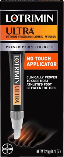 [BRSW2AQ5OF5AGC35] Lotrimin Ultra s No Touch Applicator, 1 týden Athlete 's Foot Treatment Cream. Síla předepisování Butenafin Hydrochlorid 1%, Léčí nejvíce athleta nohy mezi prsty, antimykotika, 0.7 oz (20 Grams)