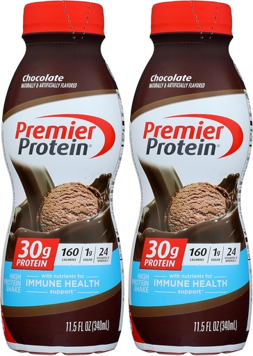 [BRSRMGLYCQHAACQ6] Premier Protein 30g Protein Shake, Schokolade, 11,5 fl oz (Pack von 2)