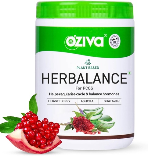 [BRSWYGQHA57QIYD3] OZIVA Plant Based HerBalance for PCOS | PCOS Supplement for Women for Hormonal Balance & Better Menstrual Cycle | PCOS Drink with Inositol, Shatavari,Chasteberry, Ashoka Certified Clean & Vegan, 250g
